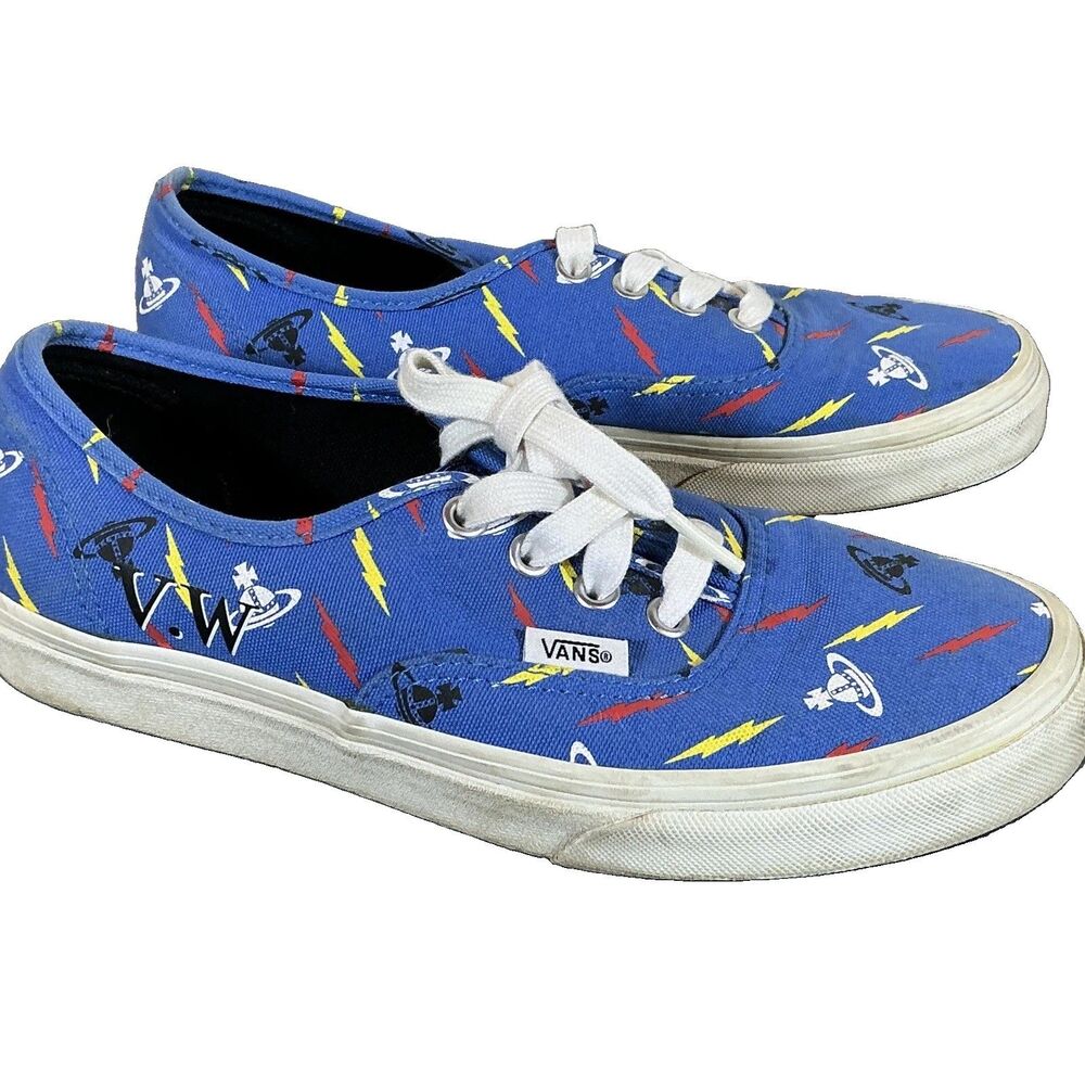 7.5 Vivienne Westwood x Vans Authentic Thunderbolt Orbs Blue Off The Wall Shoes